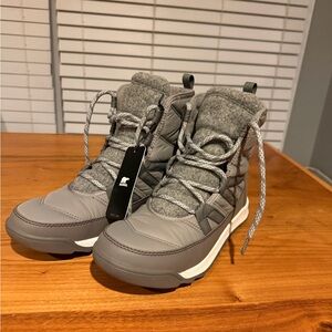 Gray Winter Boots with Fur Lining